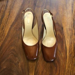Miu miu brown leather heel size 36 1/2